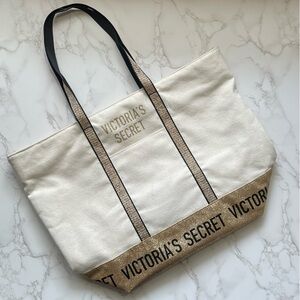 Victoria Secret Canvas Tote with zippers/pockets